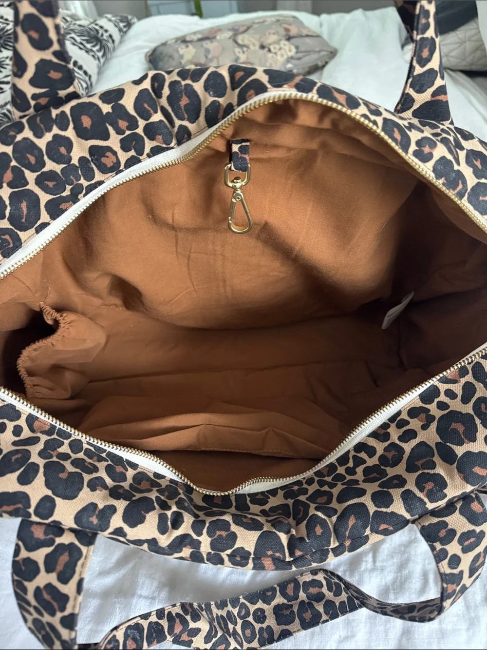 Rivedroite Paris Anti-Diaper bag Leopard Print Tote Bag in Tan and Black